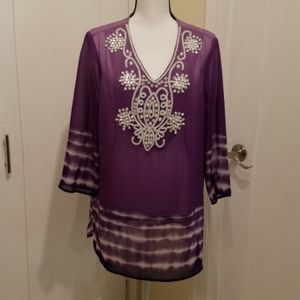 Chico's Purple Beaded Tunic
